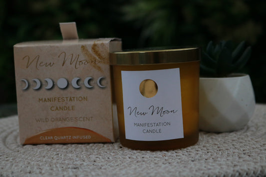 New Moon Crystal Candle