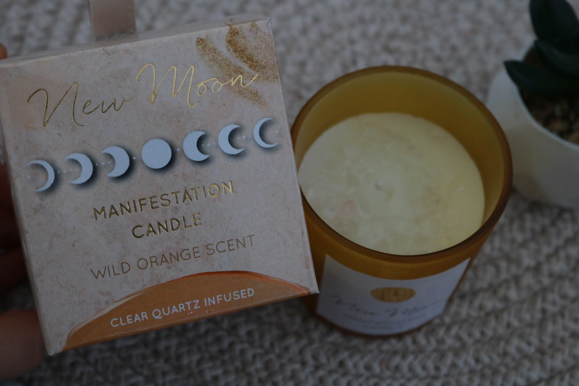 New Moon Crystal Candle