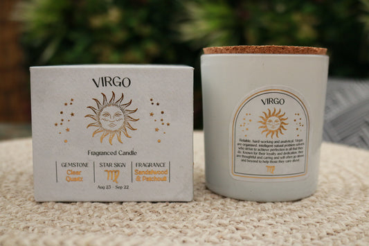 Virgo Zodiac Crystal Candle
