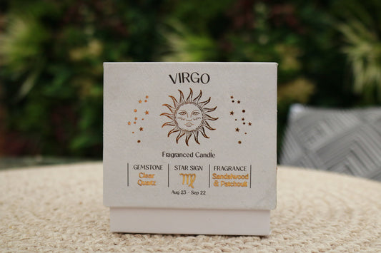 Virgo Zodiac Crystal Candle