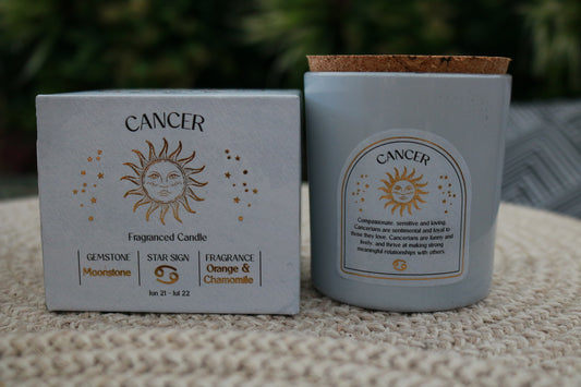 Cancer Zodiac Crystal Candle