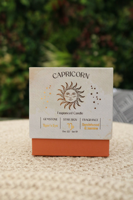 Capricorn Zodiac Crystal Candle