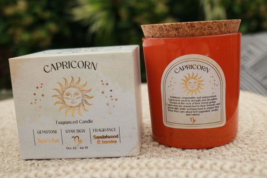 Capricorn Zodiac Crystal Candle
