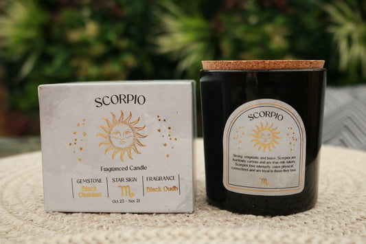 Scorpio Zodiac Crystal Candle