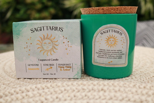 Sagittarius Zodiac Crystal Candle