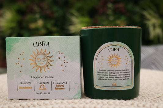 Libra Zodiac Crystal Candle