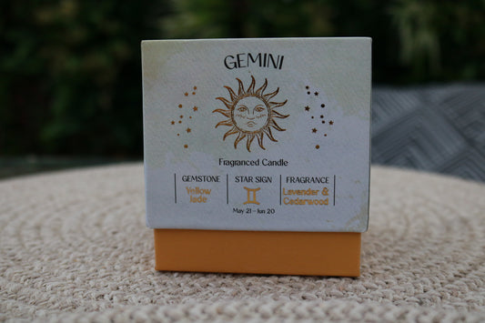 Gemini Zodiac Crystal Candle