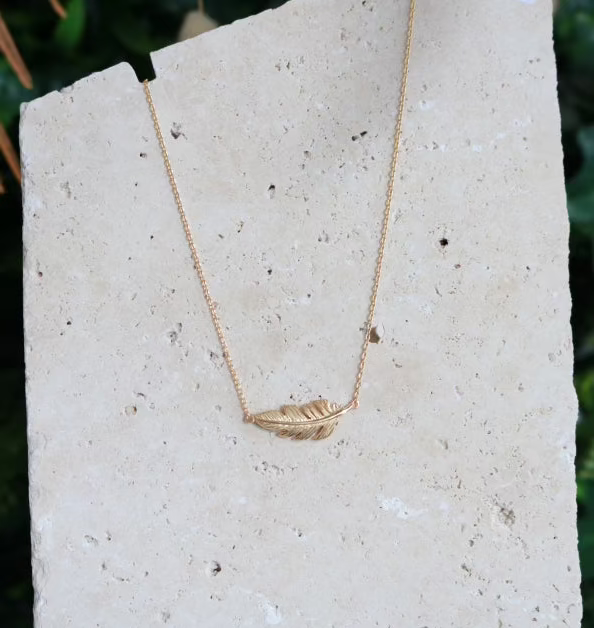 14ct Gold Plated Feather Necklace