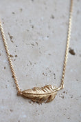 Load image into Gallery viewer, 14ct Gold Plated Feather Necklace
