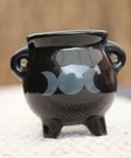 Load image into Gallery viewer, Triple Moon Cauldron Incense Cone Holder
