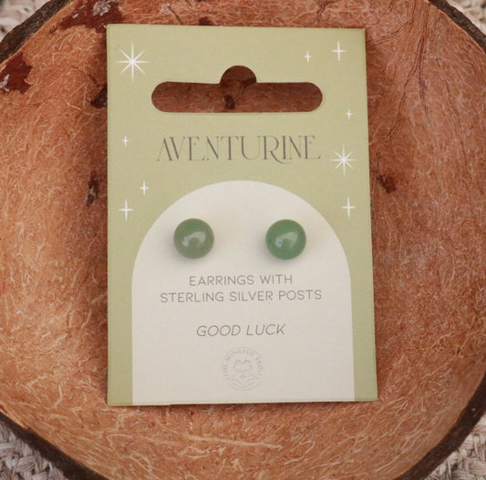 Aventurine Crystal Stud Earrings