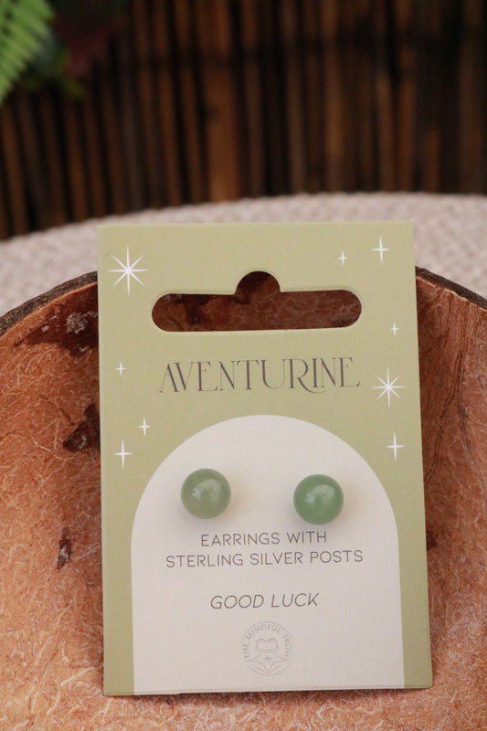 Aventurine Crystal Stud Earrings