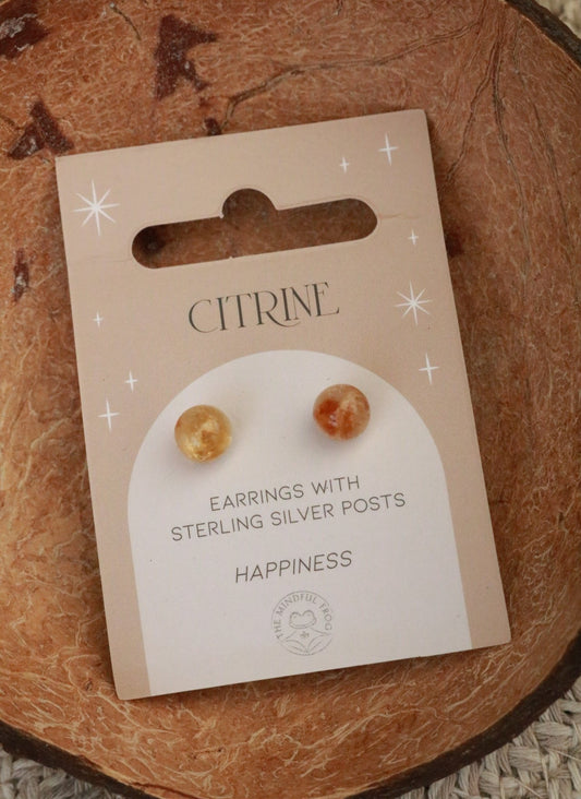 Citrine Crystal Stud Earrings