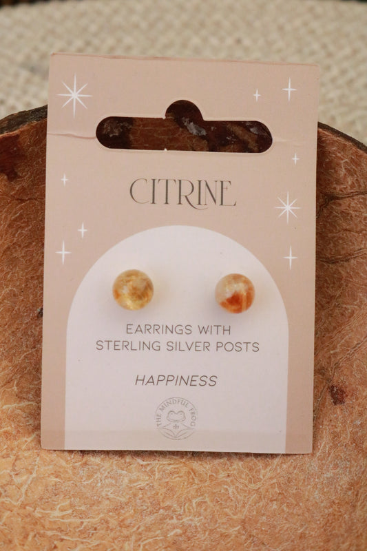Citrine Crystal Stud Earrings