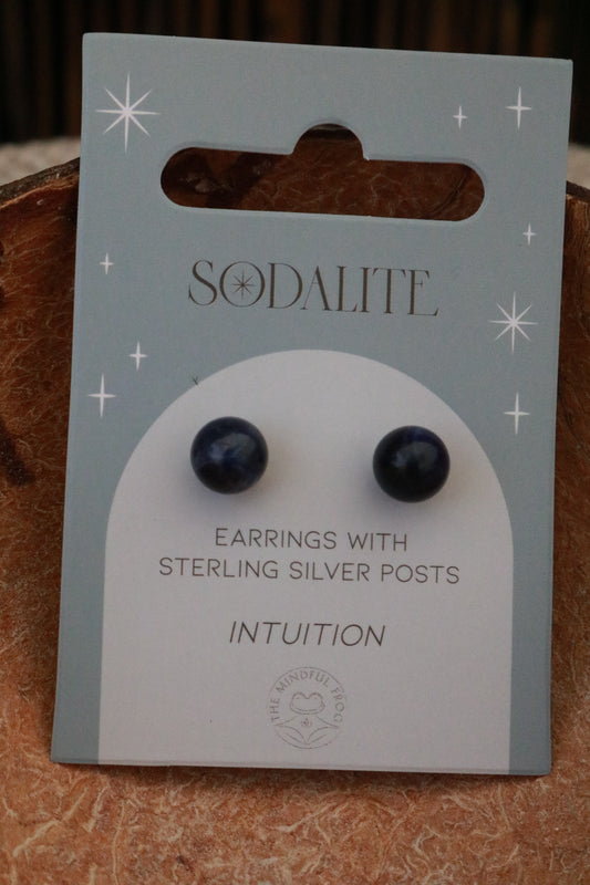 Sodalite Crystal Stud Earrings