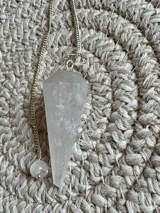 Snow Quartz Crystal Pendulum