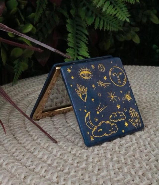 Blue Starry Night Compact Mirror