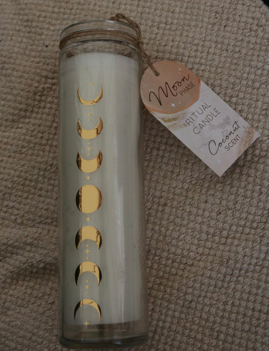 Moon Phase Coconut Tube Candle