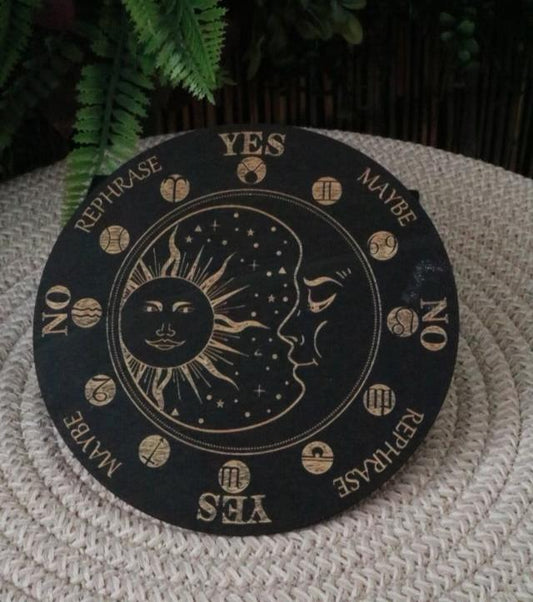 Wooden Sun and Moon Pendulum Board