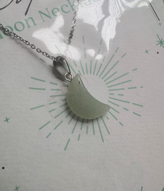 Aventurine Crystal Moon Necklace Card