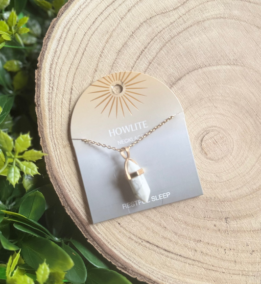 Howlite Crystal Pendant Necklace