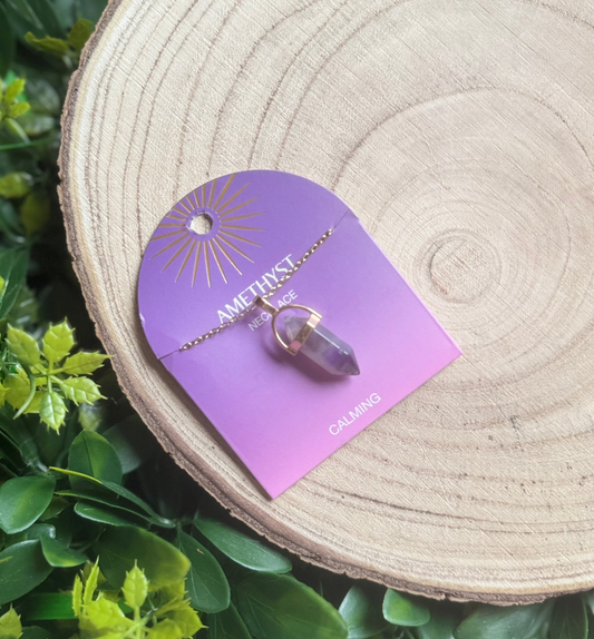 Amethyst Crystal Pendant Necklace