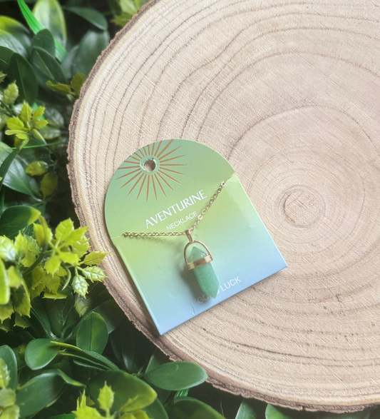 Aventurine Crystal Pendant Necklace