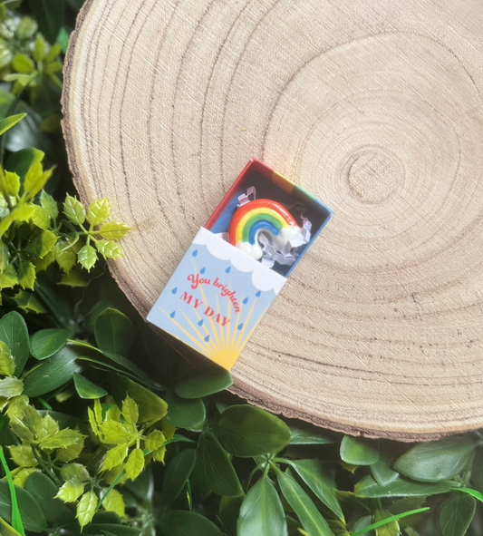 Tiny Matchbox Ceramic Rainbow Token
