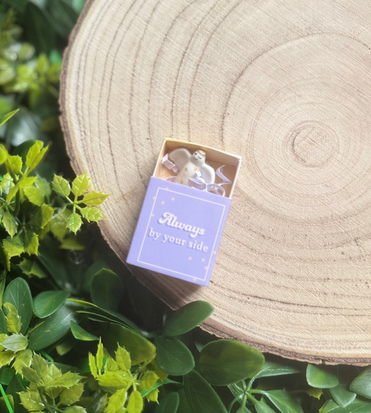 Tiny Matchbox Ceramic Angel Token