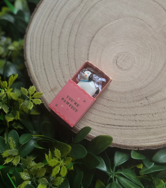 Tiny Matchbox Ceramic Dog Token