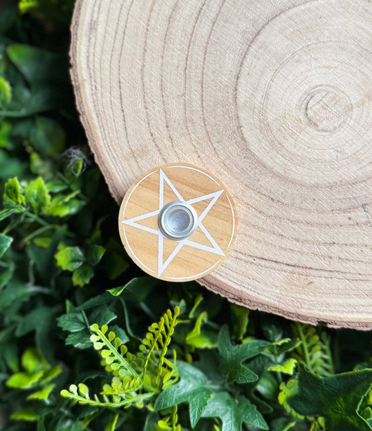Pentagram Spell Candle Stand