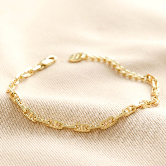 14ct Gold Plated Anchor Chain Bracelet