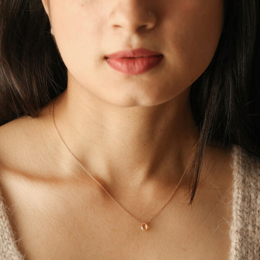 Citrine Teardrop 14ct Gold Plated Necklace